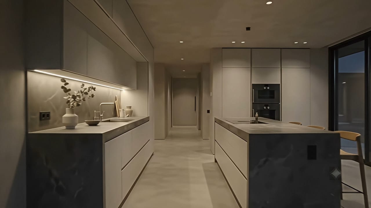 Bespoke joinery and material elevation in finished residence